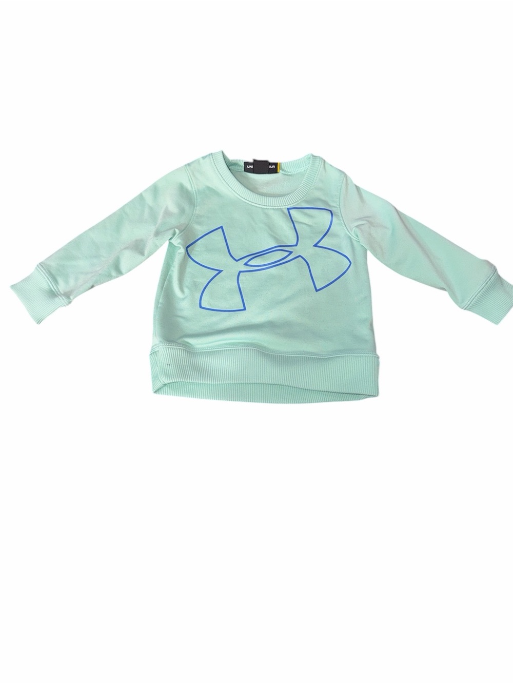Under Armour Kids Mint Green Crewneck Sweatshirt with Blue Logo